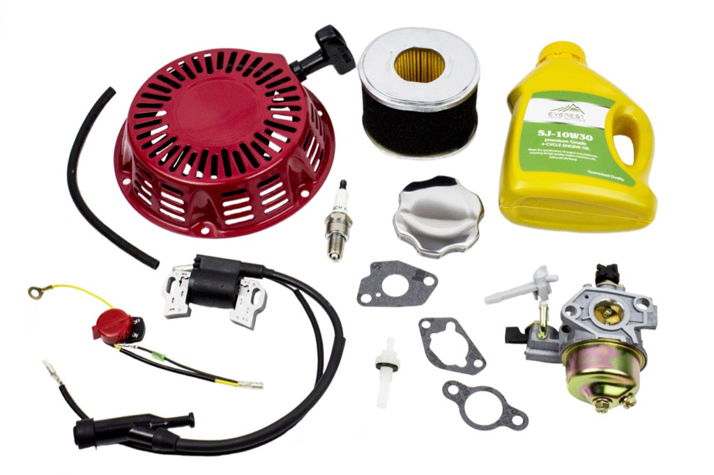 Carburetor Recoil Ignition Coil Spark Plug Air Filter Tune Up Kit