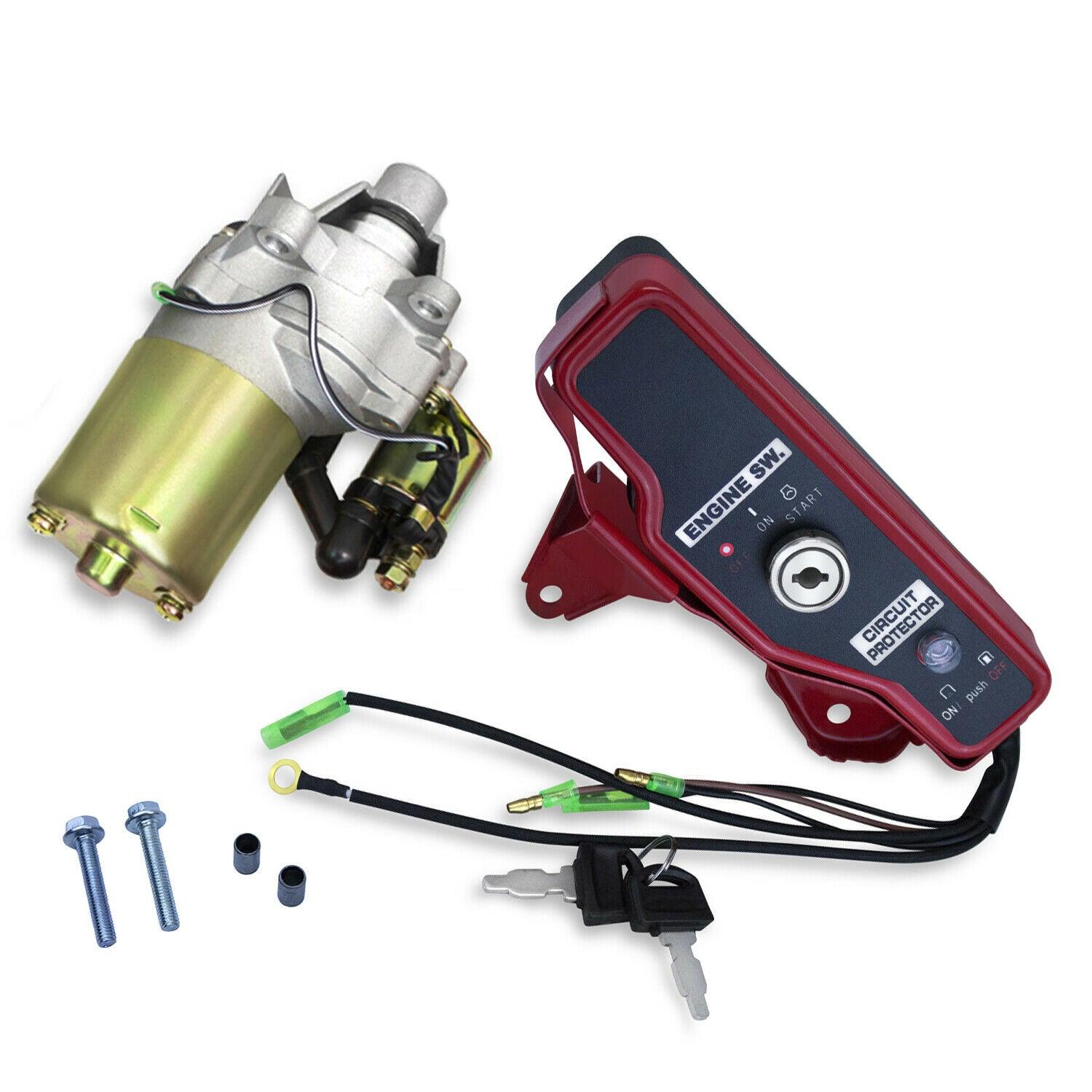 Starter Motor Kit fits Honda GX160, GX200 with Ignition Key Control Bo ...